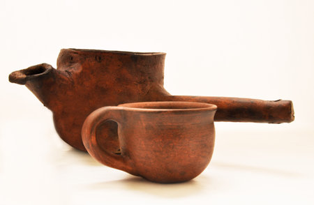 Ceramic ware of brown color of handwork