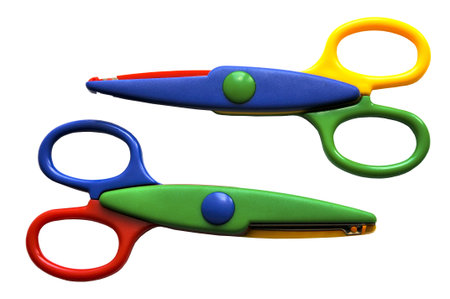 Scissors color on the white isolated 