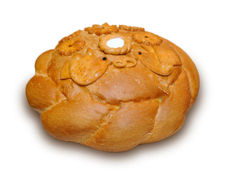 Bread and salt symbol of Russian hospitality on a white background