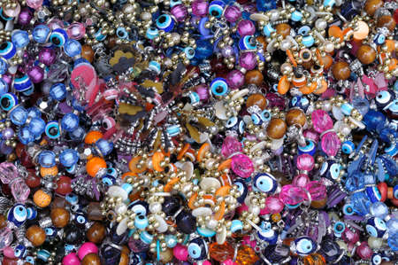 A mixture of traditional Turkish bracelets and jewelery の写真素材