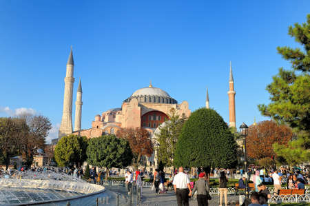 View of Hagia Sophia, Christian patriarchal basilica, imperial mosque and now a museum (Ayasofya in Turkish), Istanbul, Turkeyのeditorial素材