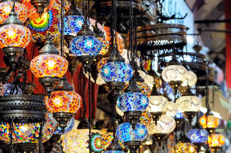 Traditional colorful Turkish lamps.