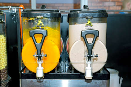Dispenser for preparation of cold fruit drinksの写真素材