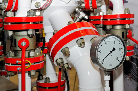 Equipment with tubes, pressure meters and measuring devices for pumping and processing of natural...