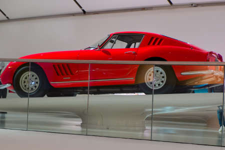MODENA, ITALY - May, 2017. Museum Enzo Ferrari exhibit a Ferrari 275 GTB4 - side viewのeditorial素材