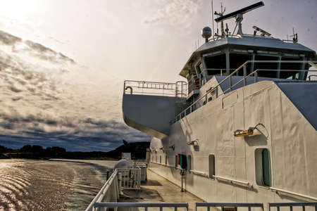ARSVAGEN, NORWAY - June, 2017. Maneuvering ferryのeditorial素材
