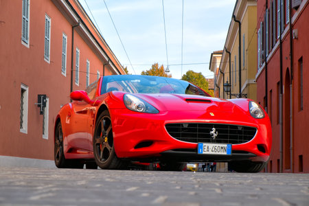 MODENA, ITALY - September, 2017. Ferrari California at exhibition of Ferrari cars. Tribute to Sergio...
