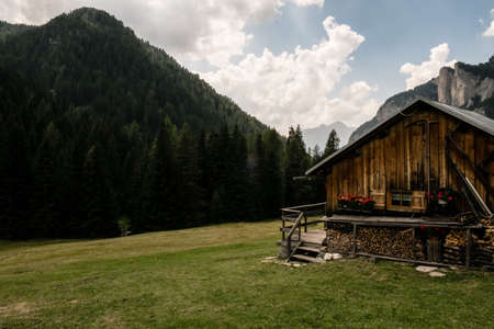 VAL SAN NICOLO', ITALY - August, 2017. Farmsteadのeditorial素材