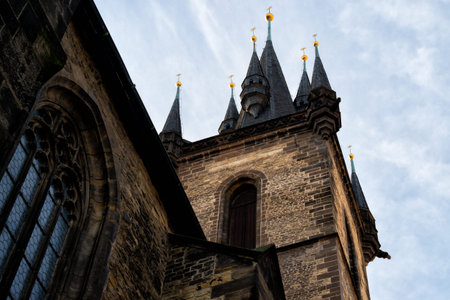 Spiers of church of our Lady before Tynの写真素材