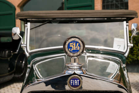 Modena, Italy - March, 2018. Old Fiat 514 on display in the square of the Enzo Ferrari museum house on the occasion of the Concours d'Elegance Trofeo Salvarola Termeのeditorial素材