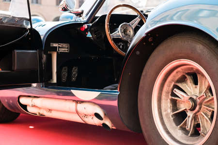 MODENA, ITALY - June, 2018. Interior of a Shelby Cobra Daytona CoupÃ¨ of 1964のeditorial素材