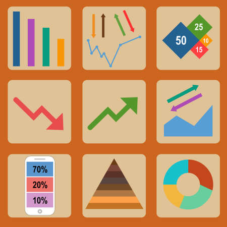 The vector illustration Flat design icons for business and financeのイラスト素材