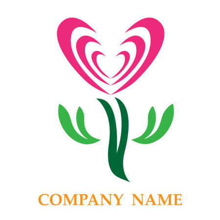 Pink flower logo for business challenge vector illustrationのイラスト素材