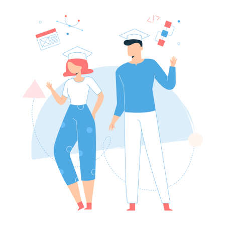 Online courses. Designer and programmer.のイラスト素材