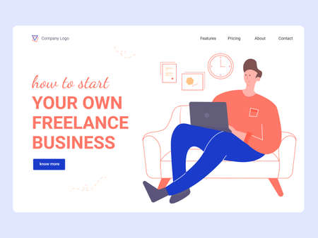 Start your own freelancing business.のイラスト素材