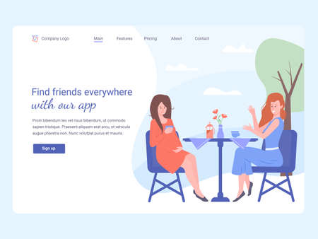Dating site, service to find friendsのイラスト素材