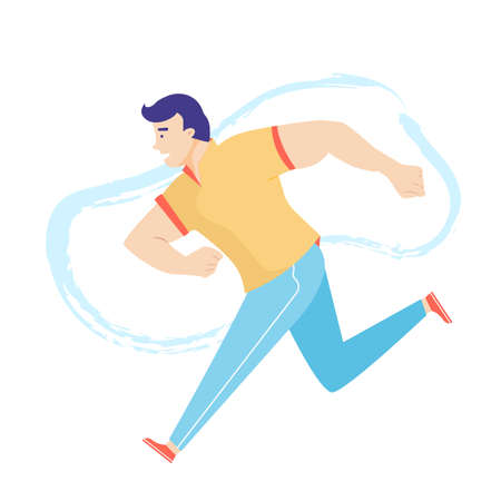 The athletic healthy man quickly runsのイラスト素材