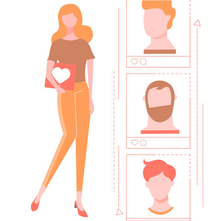 Cute girl is ready to give her heart to the chosen one. Chooses a guy. On the website or in a mobile...