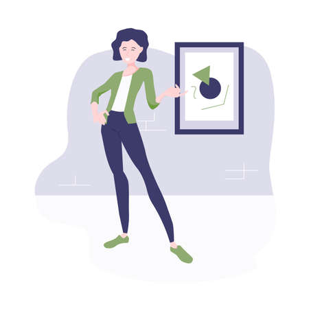 Girl guide in the museumのイラスト素材