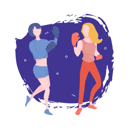 The girls fight.のイラスト素材