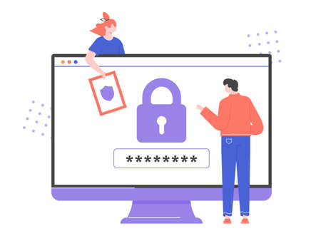 Cyber security on the Internet.のイラスト素材