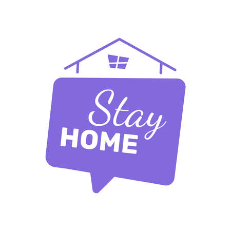 Stay home concept design label.のイラスト素材