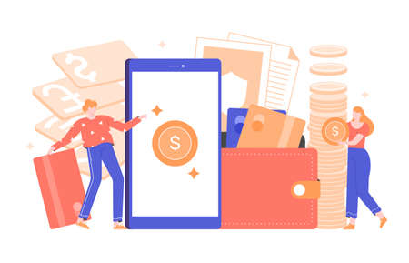 Concept illustration of a financial application.のイラスト素材