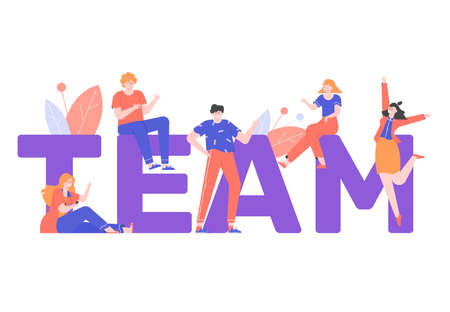 Group of people together. Colleagues and teamworkのイラスト素材