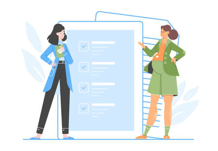 Pregnant womanand doctor obstetrician gynecologist.のイラスト素材