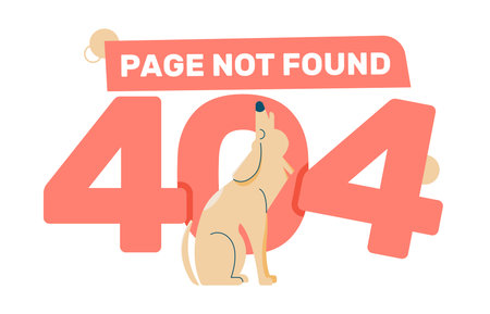 Concept design of an empty state on a web page. Error 404, page not found.のイラスト素材