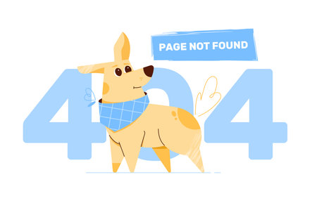 Concept design of an empty state on a web page. Error 404, page not found.のイラスト素材