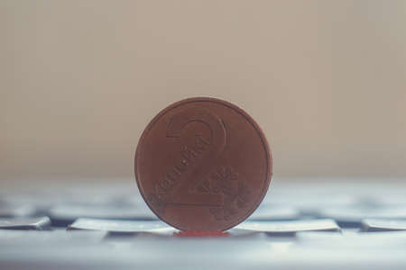 Coin two cents. Money of the Republic of Belarusの写真素材