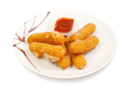 snack and  crispy potato sticks  isolated on white backgroundの写真素材