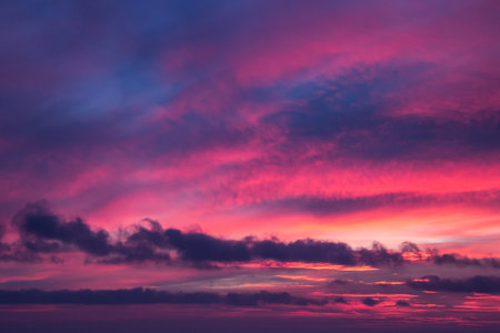 abstract sunset sky background with wind clouds