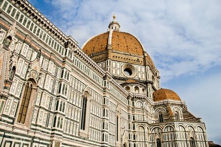 Florence cathedral, Florence with the Brunelleschi dome, taly. view of the cathedral in florenceの写真素材