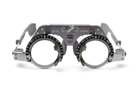 optical trial frame on white background isolated