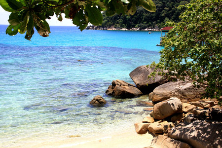 Beach on Perhentian Island, Malaysiaの写真素材