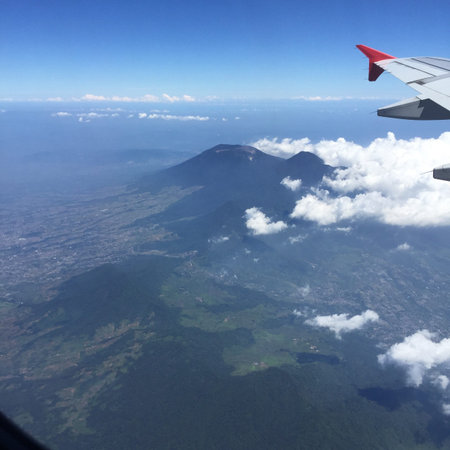 Aerial view of Bandung, Indonesia from the sky