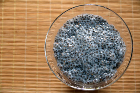 Gluten free Chia Pudding healthy delicious dessertの写真素材