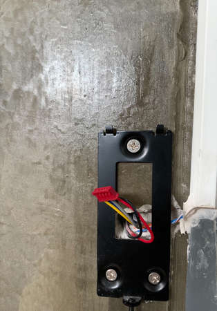 Repair wires connected to the fingerprint scanner There is no indication label after the vamp has not been repaired. Has the cause unsafe.の写真素材