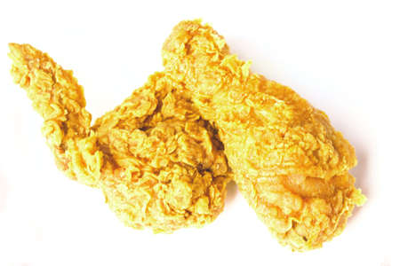 Chicken drumsticks and Chicken wing fried isolated on white background.の写真素材