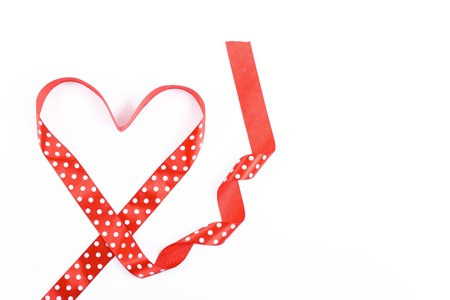 heart shaped ribbonの写真素材