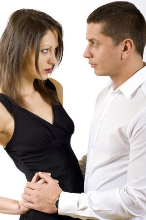 lovers on white backgroundの写真素材