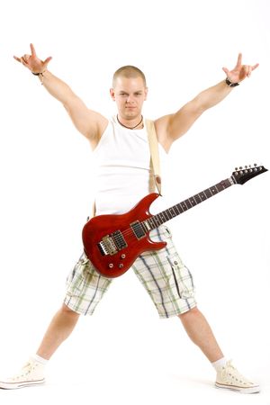 passionate guitaristの写真素材