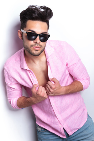 young fashion man . isolated on a white backgroundの写真素材