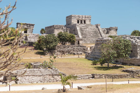 Picture of Tulum ruins on a sunny day.の写真素材