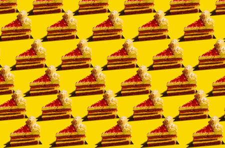 wallpaper with red velvet cakes perfect for birthday present decoration and other eventsの写真素材