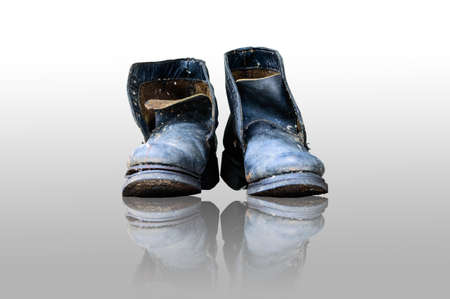 Old black combat and reflect floorの写真素材