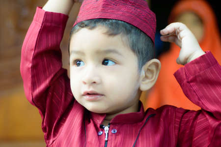 Young boy sweet and day the festivalの写真素材