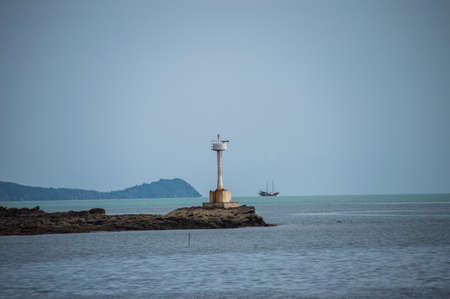 Lighthouse in the seaの写真素材